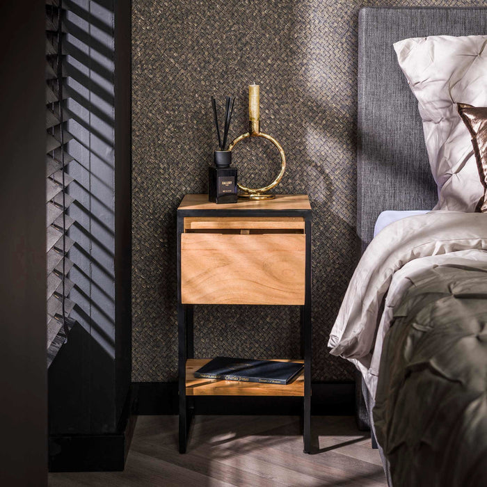 Giga Meubel - Nachtkastje Naturel Acaciahout - 30x30x55cm - Straight