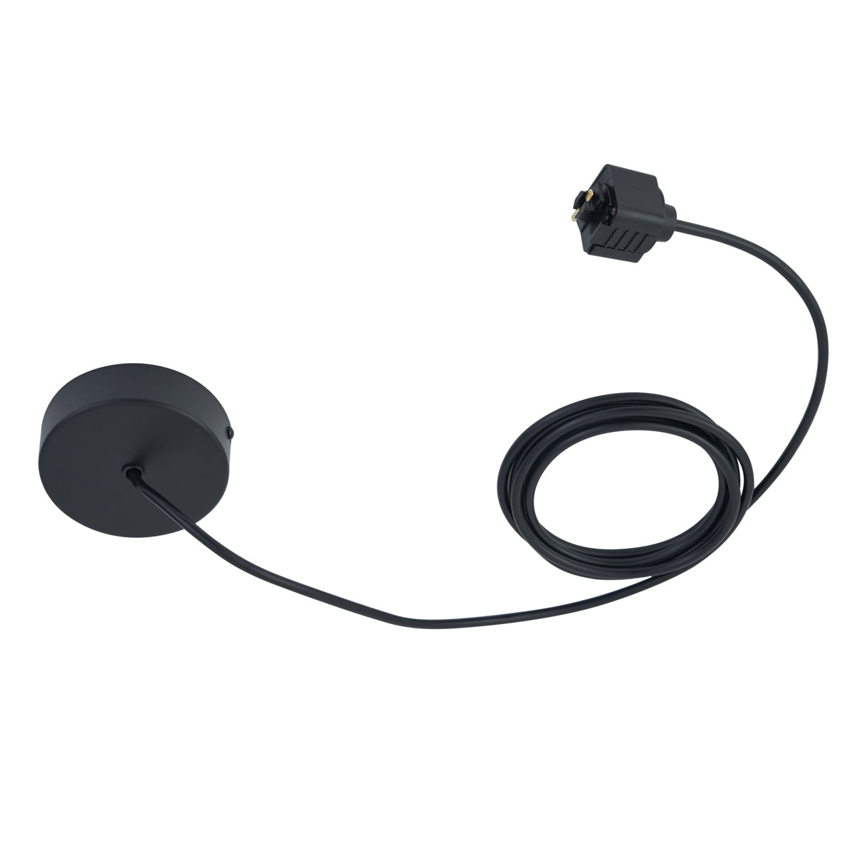 QAZQA Voeding voor 1-fase rail met ronde bevestigingsplaat zwart -