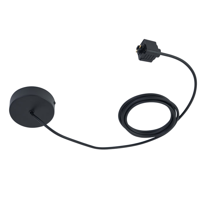 QAZQA Voeding voor 1-fase rail met ronde bevestigingsplaat zwart -