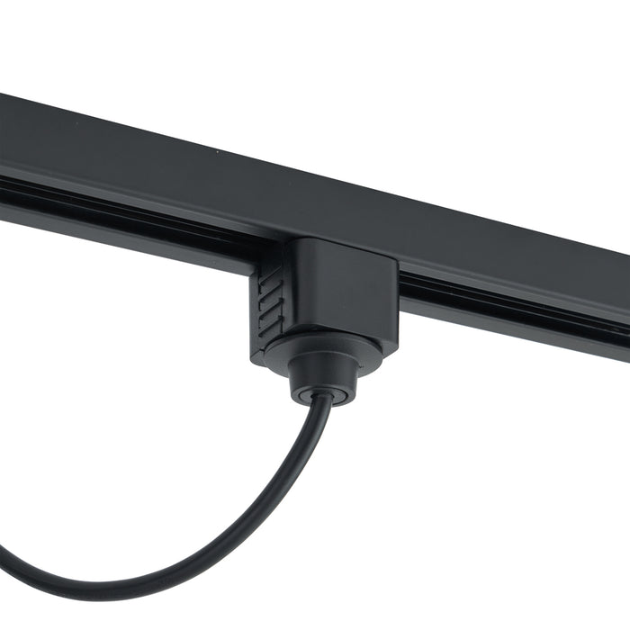 QAZQA Voeding voor 1-fase rail met ronde bevestigingsplaat zwart -