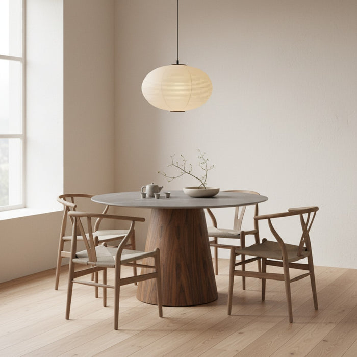 DÉJA Living - Eettafel Rond - Walnoot|Keramiek - 120x120x75cm - Kiruna