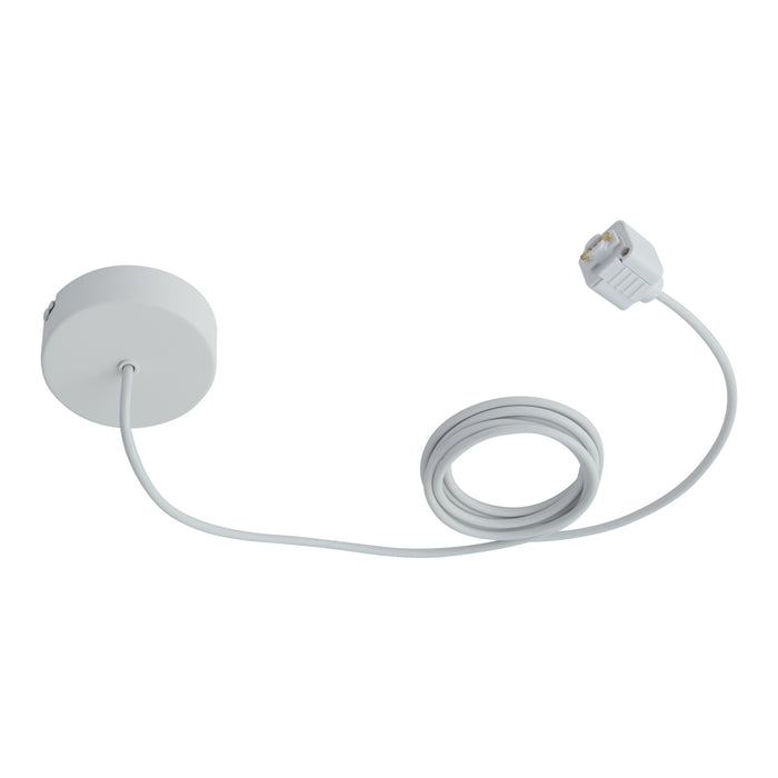 QAZQA Voeding voor 1-fase rail met ronde bevestigingsplaat wit -