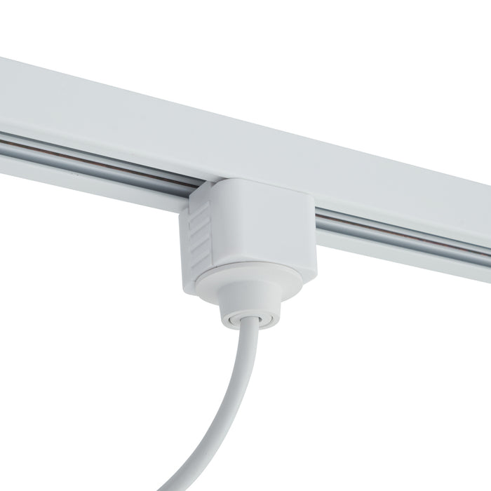 QAZQA Voeding voor 1-fase rail met ronde bevestigingsplaat wit -