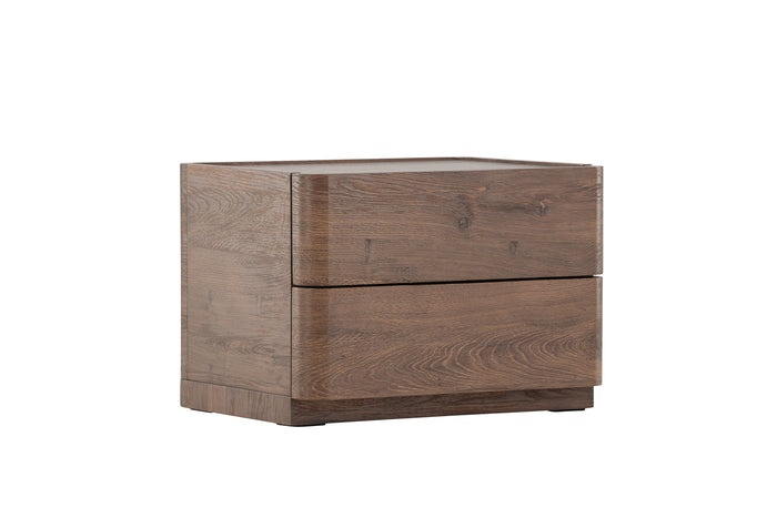 Fjôrd - Nachtkastje 2 Lades - Donkerbruin - 40x50x36cm - Noble