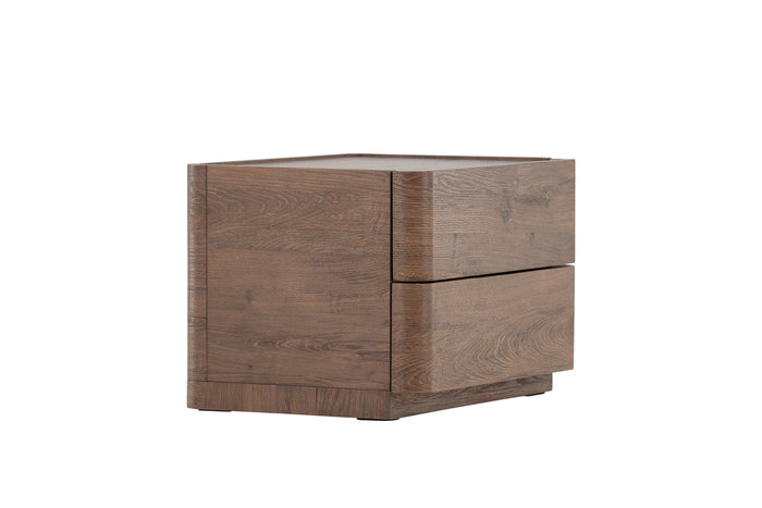 Fjôrd - Nachtkastje 2 Lades - Donkerbruin - 40x50x36cm - Noble