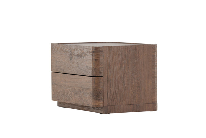 Fjôrd - Nachtkastje 2 Lades - Donkerbruin - 40x50x36cm - Noble