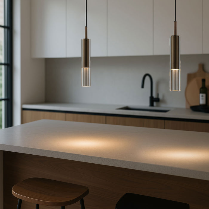 QAZQA Moderne spot donker brons met helder glas voor railsysteem