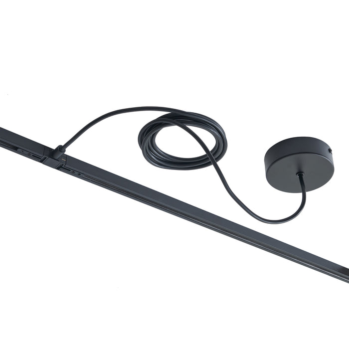 QAZQA Voeding met ronde bevestigingsplaat voor 1-fase rail zwart -