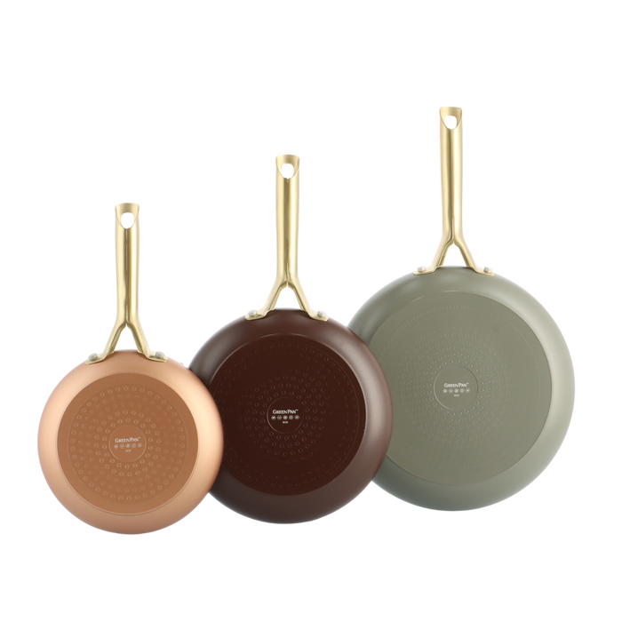 Greenpan Padova koekenpannenset 3 delig - copper, chocolate, quartz