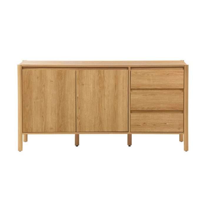 sweeek - Dressoir houteffect 2 deuren 3 laden 150cm