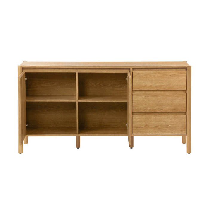 sweeek - Dressoir houteffect 2 deuren 3 laden 150cm