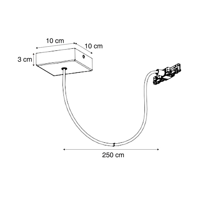 QAZQA Voeding met vierkante bevestigingsplaat voor 1-fase rail wit -