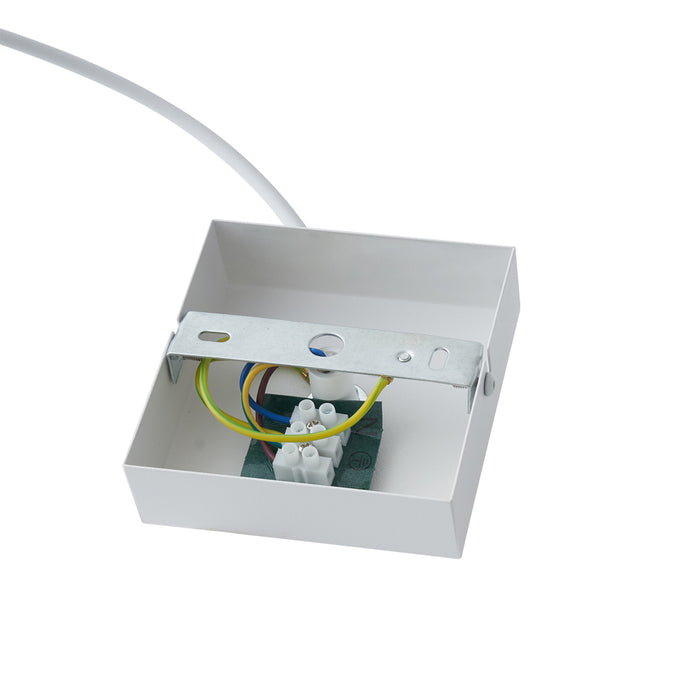 QAZQA Voeding met vierkante bevestigingsplaat voor 1-fase rail wit -