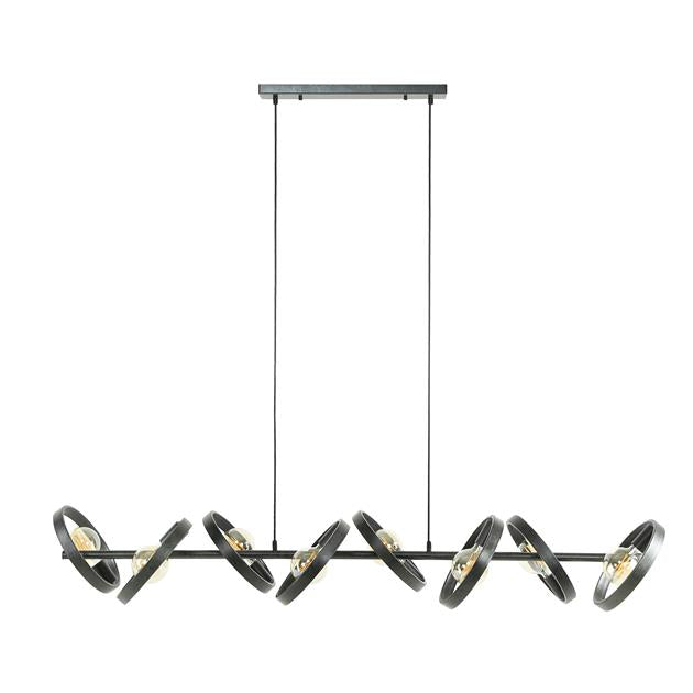 Giga Meubel - Hanglamp Zwart - 8-Lichts - 160x42x150cm - Hover