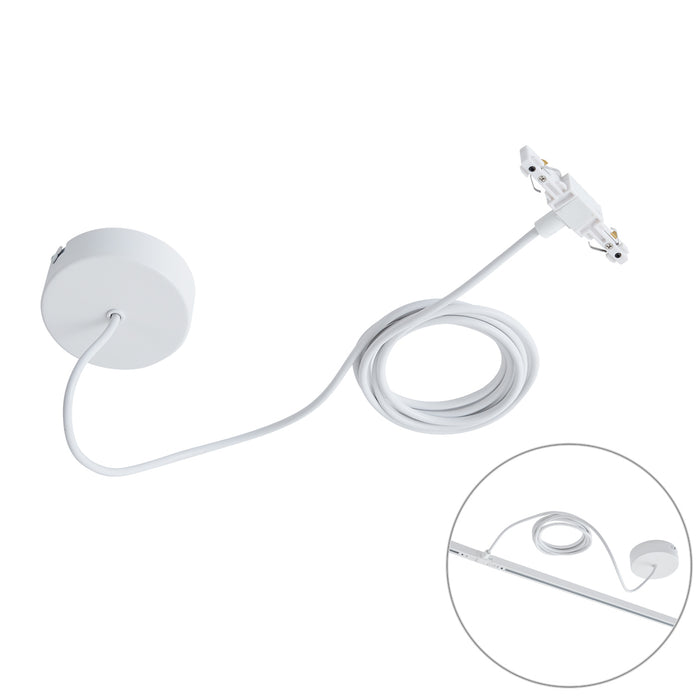 QAZQA Voeding met ronde bevestigingsplaat voor 1-fase rail wit -