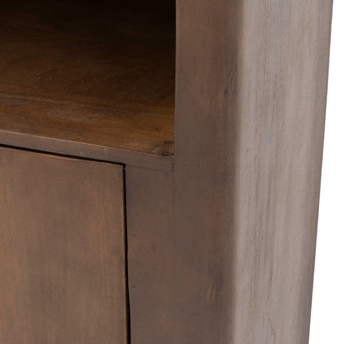 Giga Meubel - Wandkast Donkerbruin Mangohout - 120x45x220cm - Finn