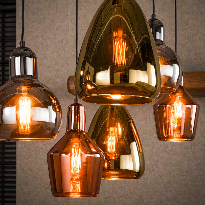 Giga Meubel - Hanglamp Multicolor - 6-Lichts - 150cm - Driekleur