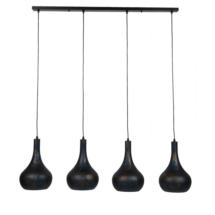Giga Meubel - Hanglamp Zwart|Bruin - 4-Lichts - Punch