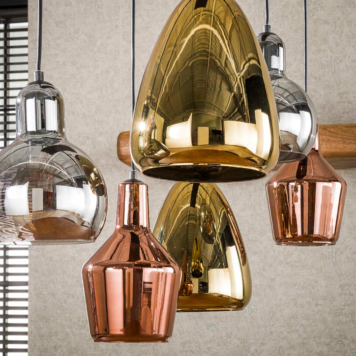 Giga Meubel - Hanglamp Multicolor - 6-Lichts - 150cm - Driekleur