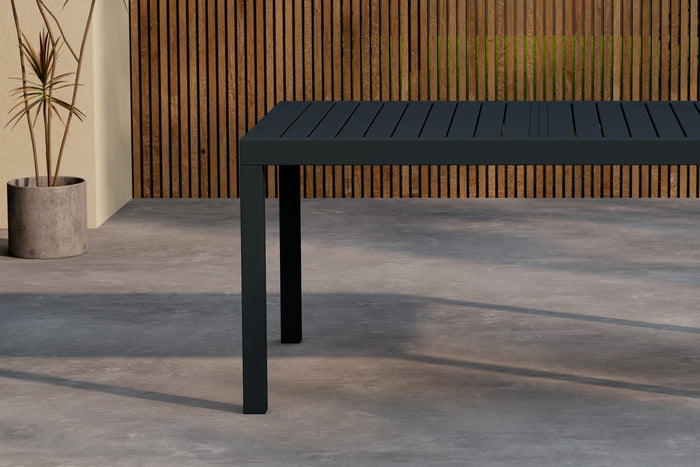 Fjôrd - Tuintafel Rechthoek  Zwart Aluminium Uitschuifbaar