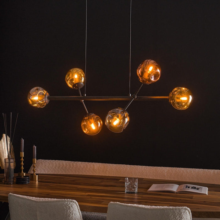 Giga Meubel - Hanglamp Zwart - 6-Lichts - 150x110x40cm - Molecule Mix