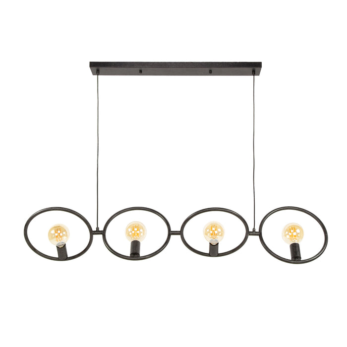 Giga Meubel - Hanglamp Zwart - 4-Lichts - 30x130x150cm - Loop