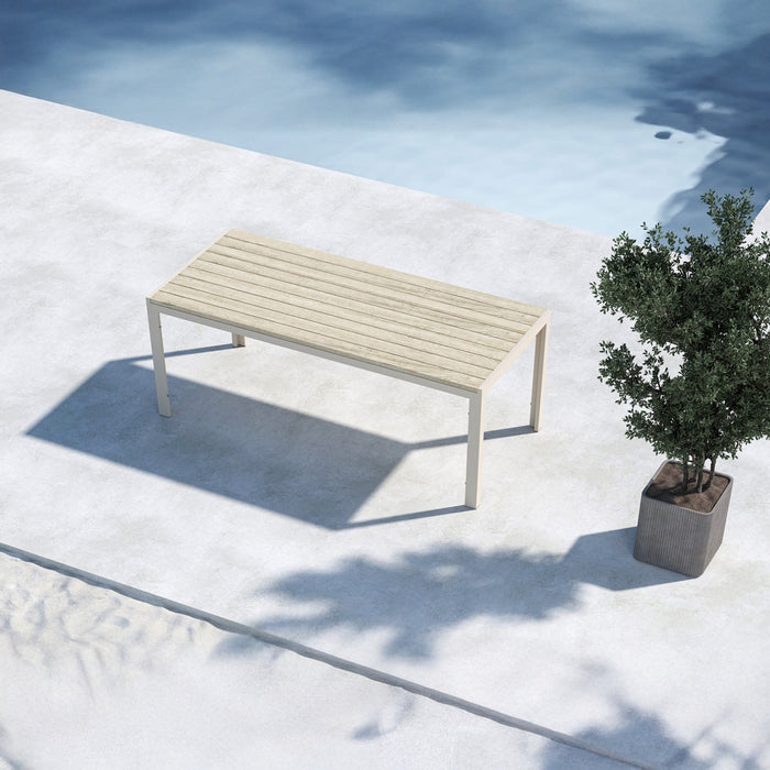 Fjôrd - Tuintafel Rechthoek - Beige Aluminium - 205x90x74cm - Mirko