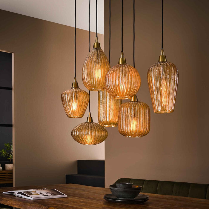 Giga Meubel - Hanglamp Amber - 7-Lichts - 150cm - Pattern Mix