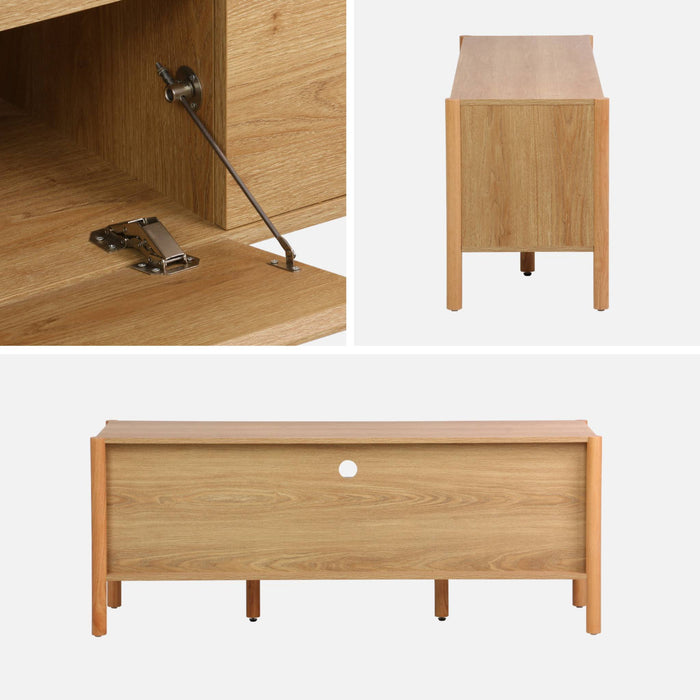 sweeek - TV-meubel houteffect 2 deuren 1 lade 140cm