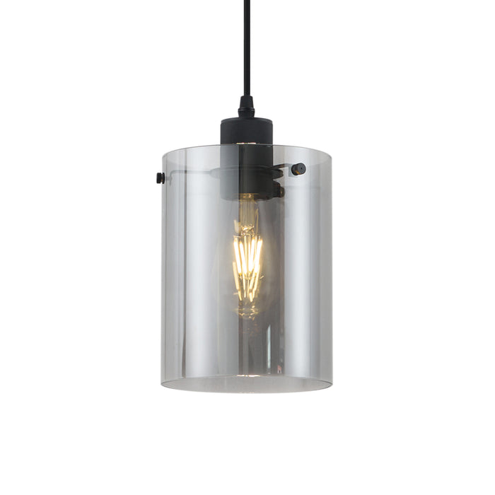 QAZQA Moderne spot zwart met smoke glas voor railsysteem 1-fase -