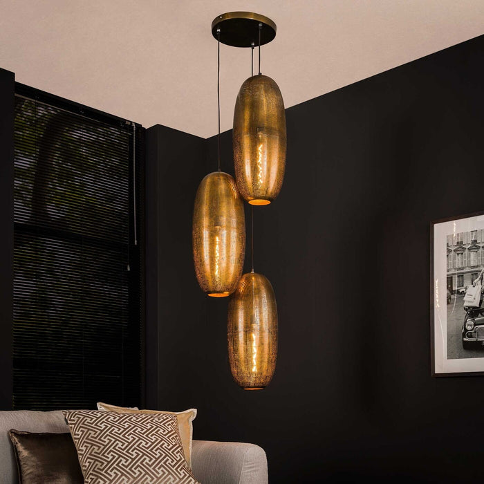 Giga Meubel - Hanglamp Brons Antiek - 3-Lichts - Cosmic