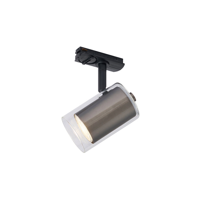 QAZQA Moderne spot gunmetal met helder glas voor railsysteem 1-fase -