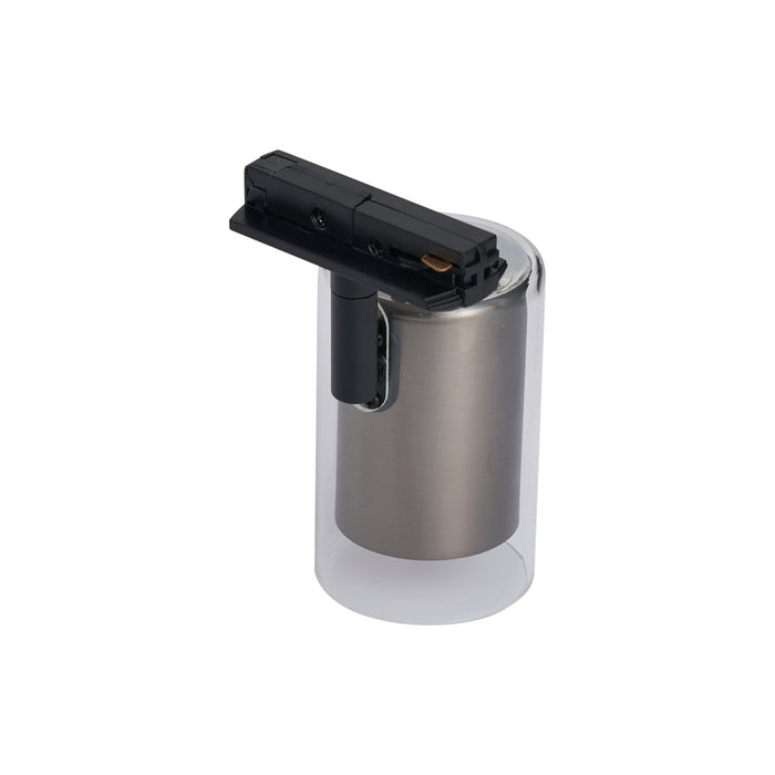 QAZQA Moderne spot gunmetal met helder glas voor railsysteem 1-fase -
