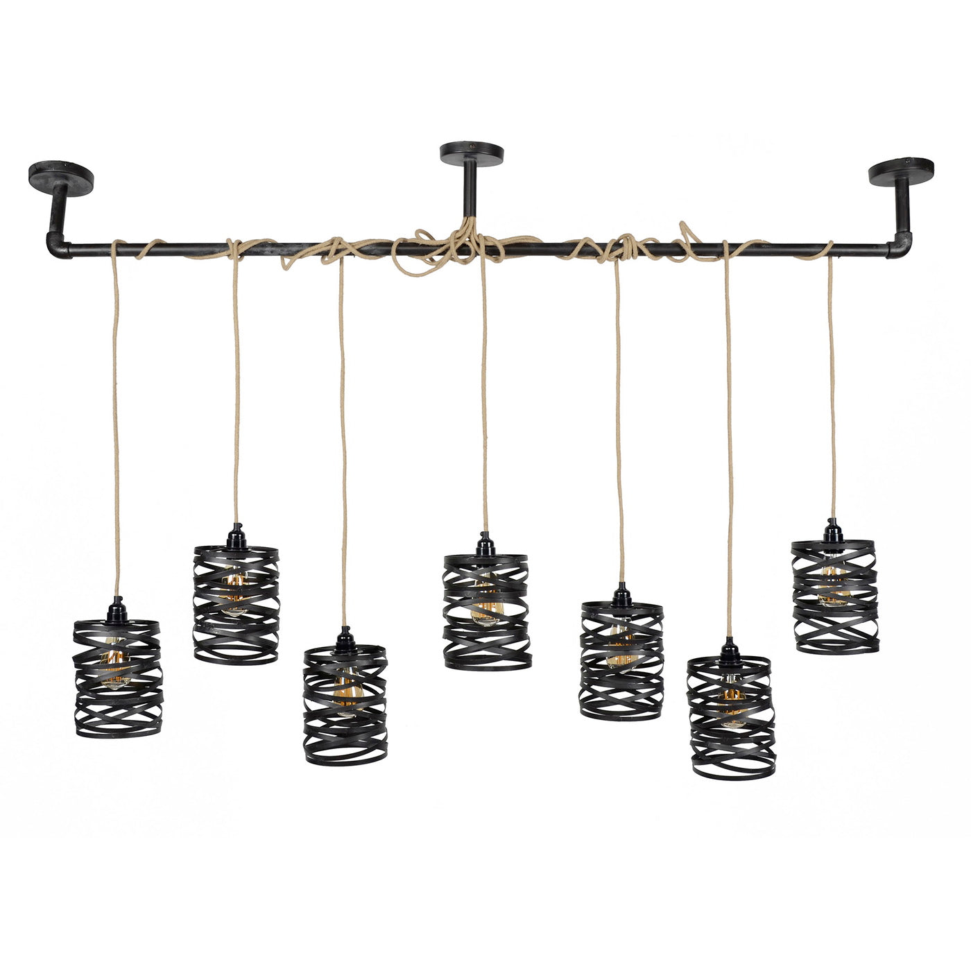 Giga Meubel - Hanglamp Zwart - 7-Lichts - Twist