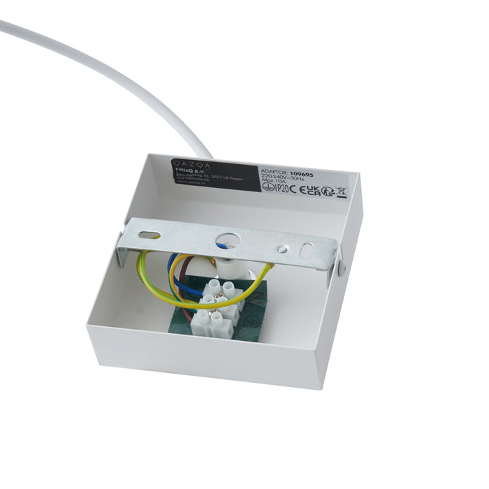 QAZQA Voeding voor 1-fase rail met vierkante bevestigingsplaat wit -