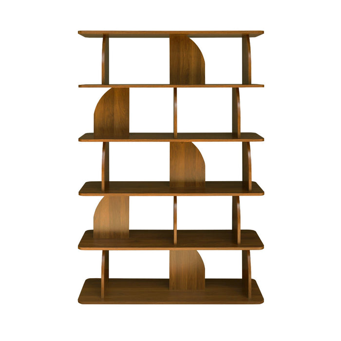 sweeek - Boekenkast open vakken houteffect 5 niveaus