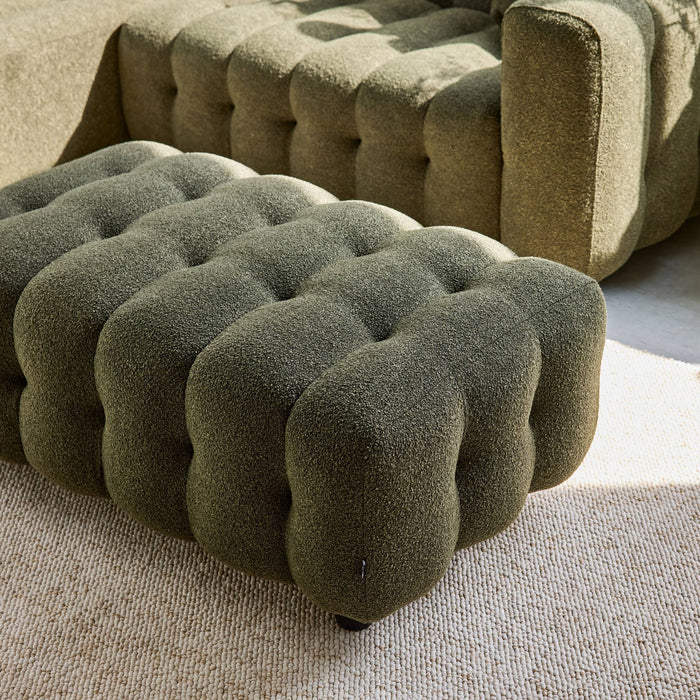 sweeek - Poef, bouclé voetenbankje voor 3-zits hoekbank Leon