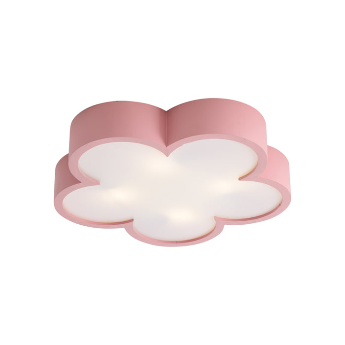 QAZQA Kinder plafondlamp roze met wit - Lucille