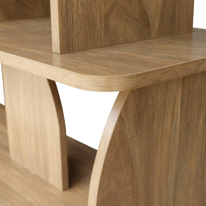 sweeek - Boekenkast open vakken houteffect 5 niveaus