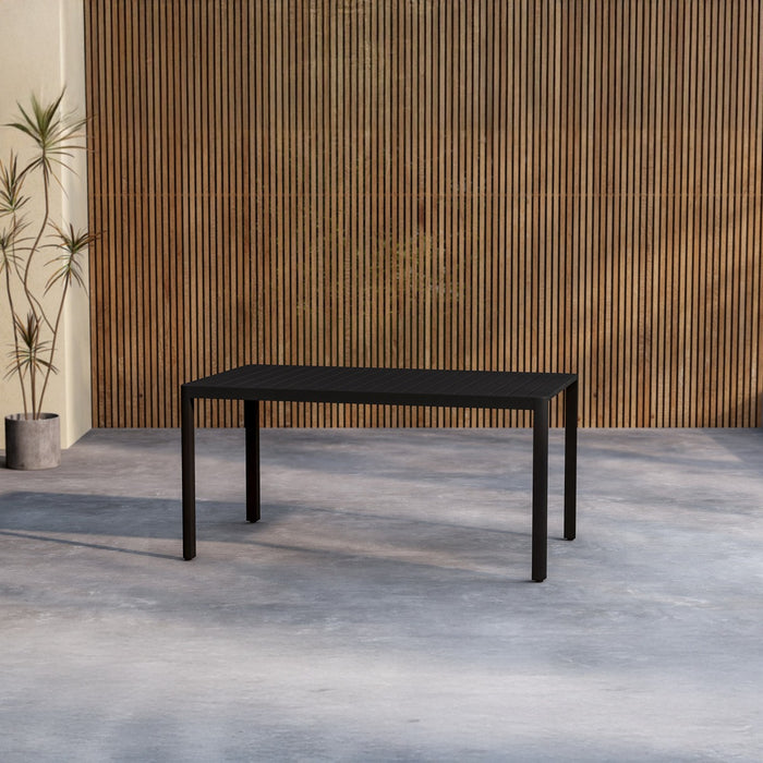 Fjôrd - Tuintafel Rechthoek - Zwart Aluminium - 150x85x72cm - Giardini