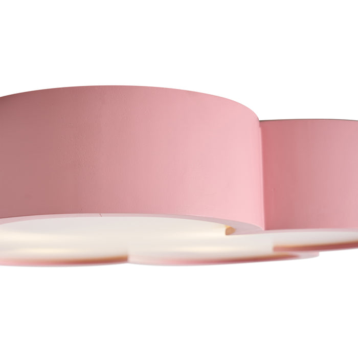 QAZQA Kinder plafondlamp roze met wit - Lucille
