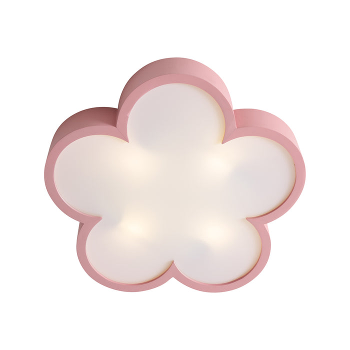 QAZQA Kinder plafondlamp roze met wit - Lucille