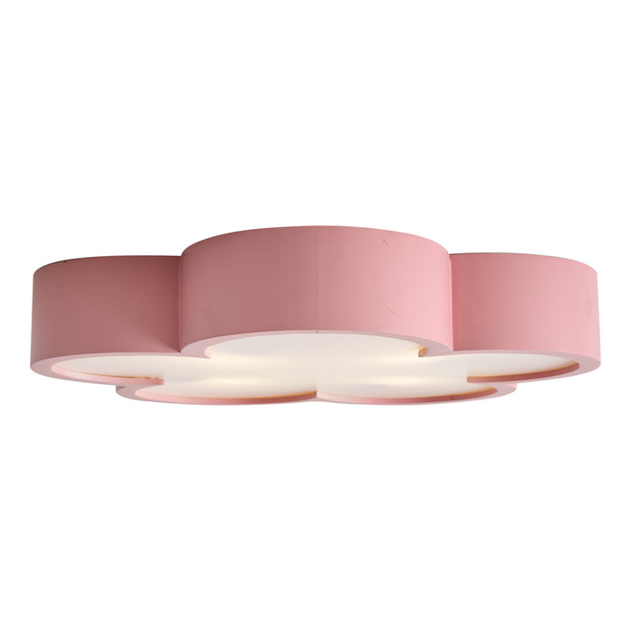 QAZQA Kinder plafondlamp roze met wit - Lucille