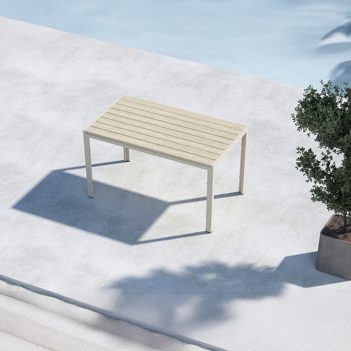 Fjôrd - Tuintafel Rechthoek - Beige Aluminium - 140x80x74cm - Mirko