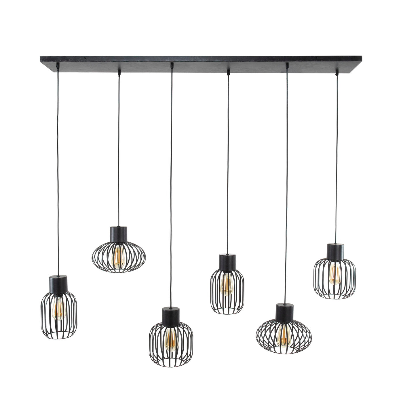 Giga Meubel - Hanglamp Zwart - 6-Lichts - 150x145x28cm - Mix
