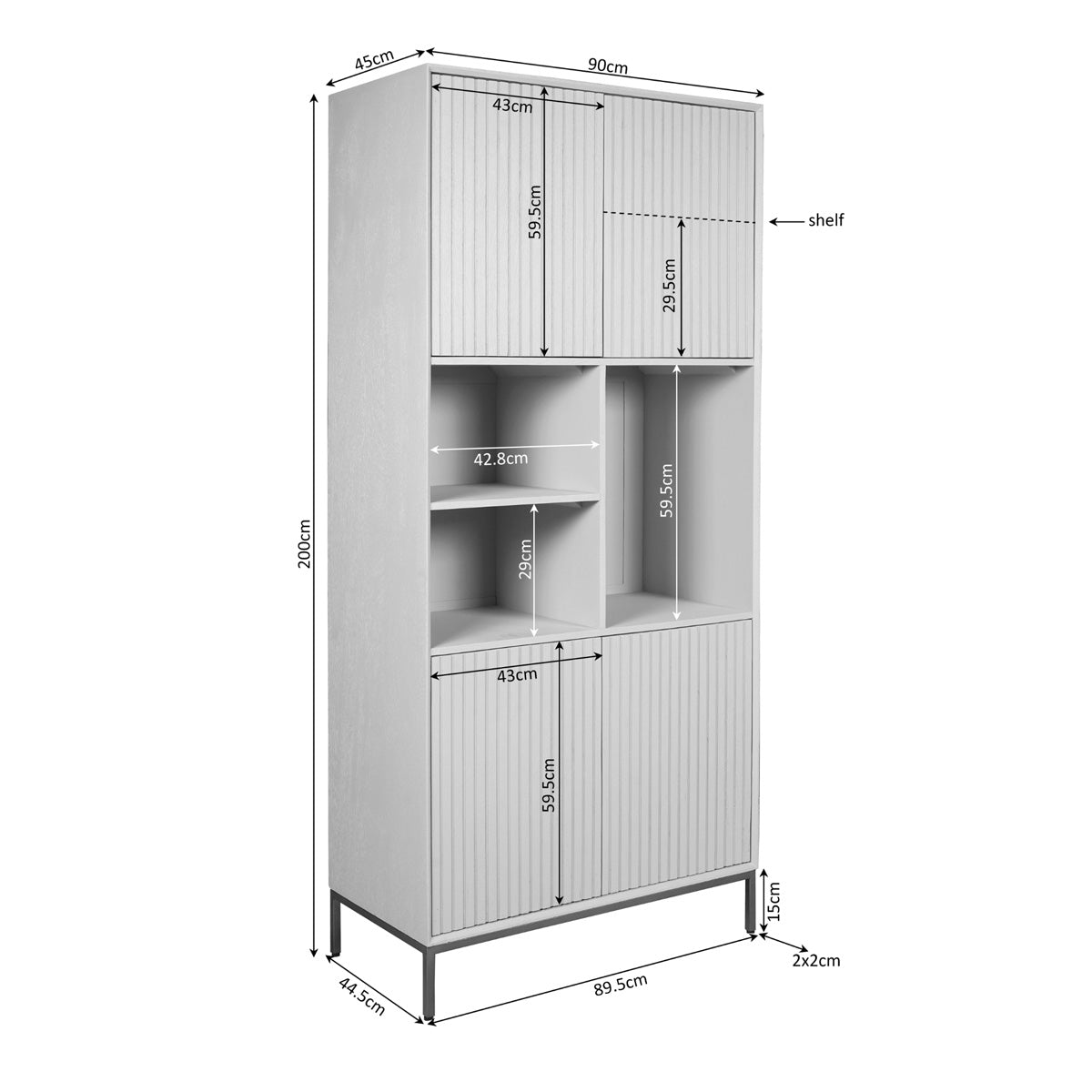 Starfurn Vakkenkast Madison Natural | 90 cm