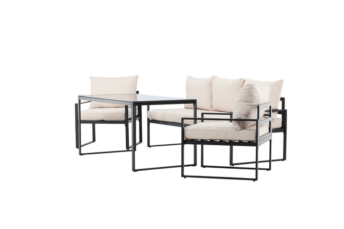 Fjôrd - Tuinset Zwart|Beige Staal - 69x179x66cm - Catania
