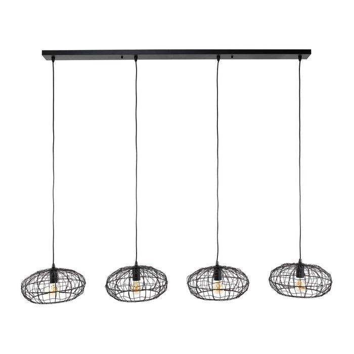 Giga Meubel - Hanglamp Zwart|Bruin - 4-Lichts - 150x170x34cm - Connect