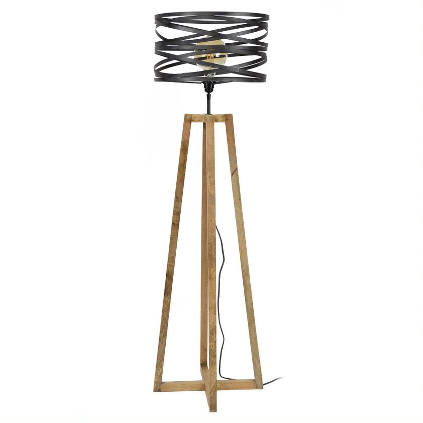 Giga Meubel - Vloerlamp Hout - 1-Lichts - 41x41x141cm - Twist