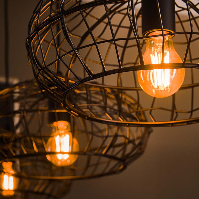 Giga Meubel - Hanglamp Zwart|Bruin - 4-Lichts - 150x170x34cm - Connect